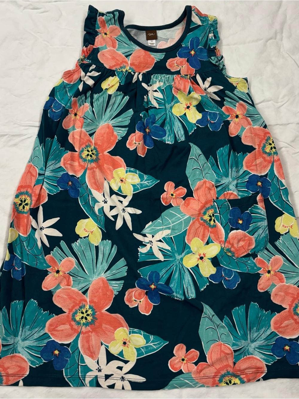 Tea Girls Tropical Floral Dress Size 12